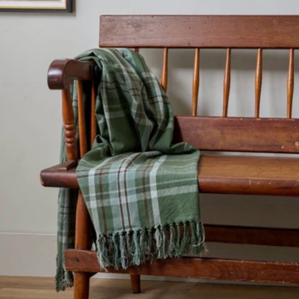 NEW Magnolia Harmony Throw Spruce Green plaid